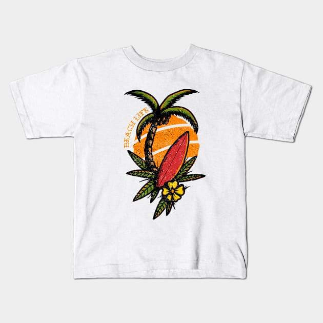 Beach Life Kids T-Shirt by alxmd